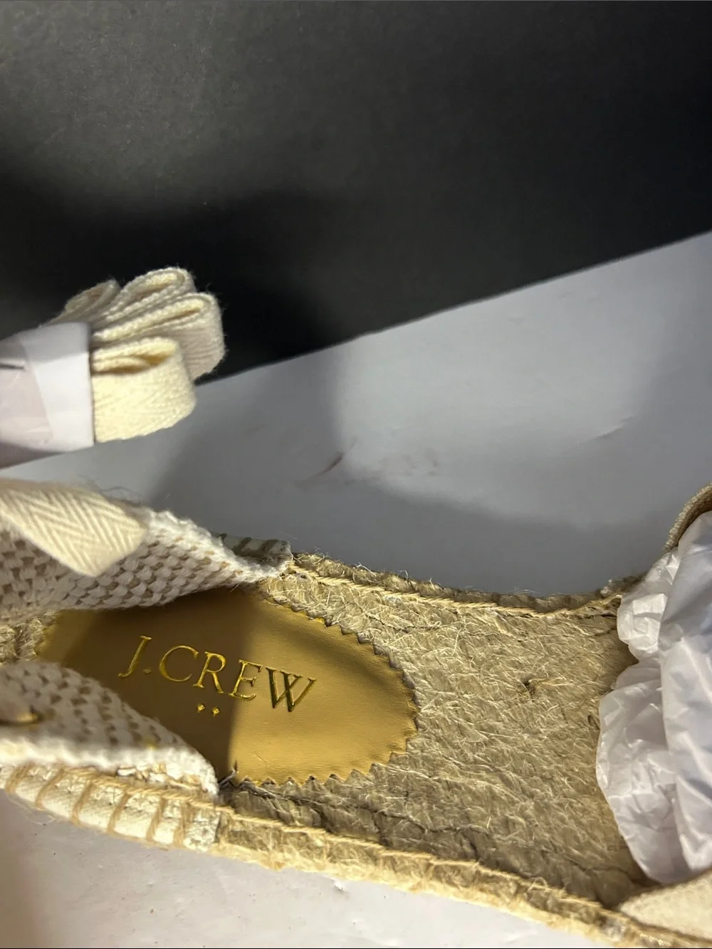 J Crew Women’s Natural Linen Espadrille Sandals - Neutral NWOT